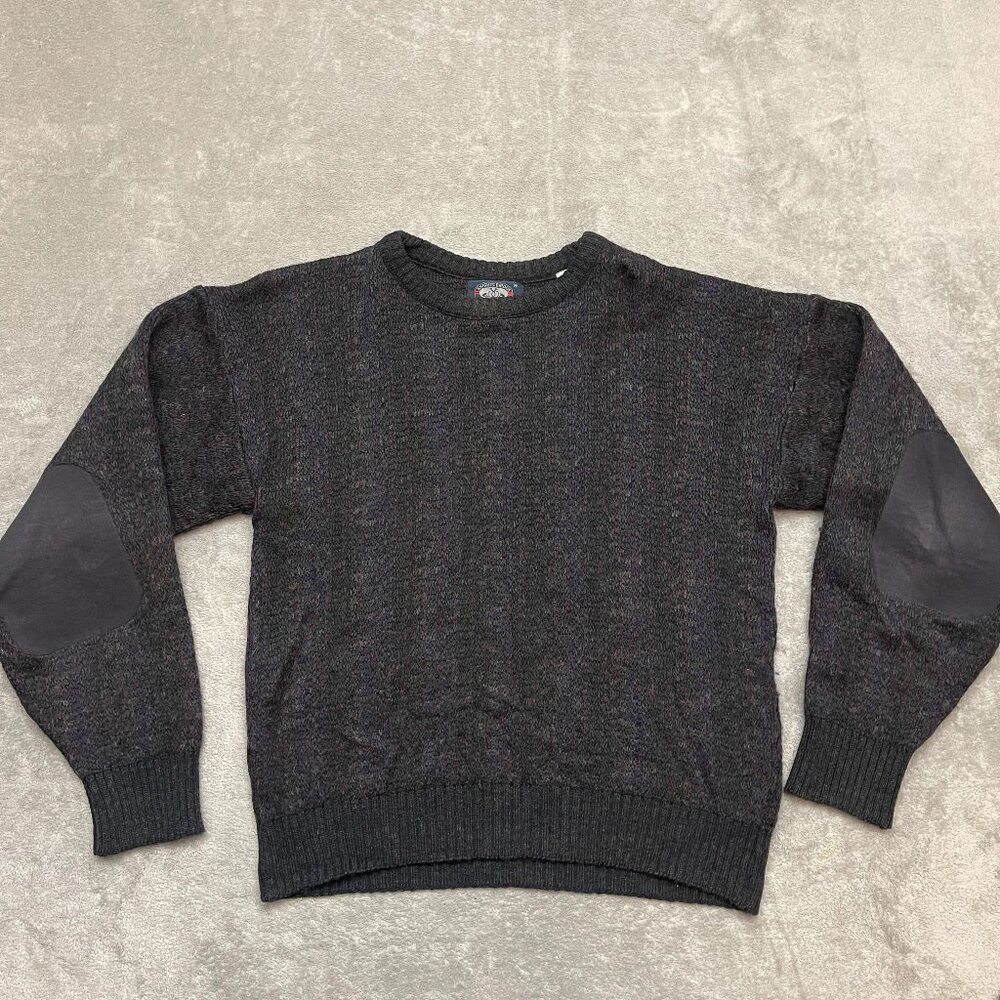 Vintage Knights Bridge Sweater Mens Medium Elbow Patches Wool Made in England